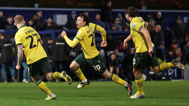 LONDON, ENGLAND - JANUARY 24: Ollie Rathbone of Wrexham celebrates scoring his team's third goal during the Sky Bet Championship match between Queens Park Rangers and Wrexham AFC at Loftus Road on January 24, 2026 in London, England.