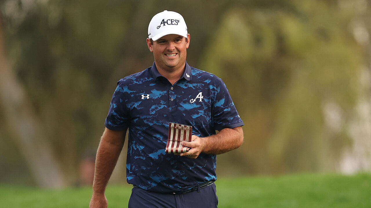 DUBAI, UNITED ARAB EMIRATES - JANUARY 24: Patrick Reed of the United States walks on the 18th hole during day three of the Hero Dubai Desert Classic 2026 at Emirates Golf Club on January 24, 2026 in Dubai, United Arab Emirates.