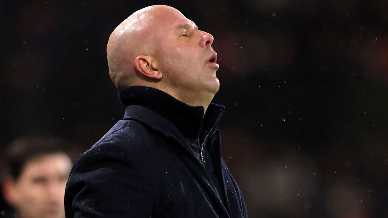 BOURNEMOUTH, ENGLAND - JANUARY 24: Arne Slot manager / head coach of Liverpool reacts during the Premier League match between Bournemouth and Liverpool at Vitality Stadium on January 24, 2026 in Bournemouth, England.