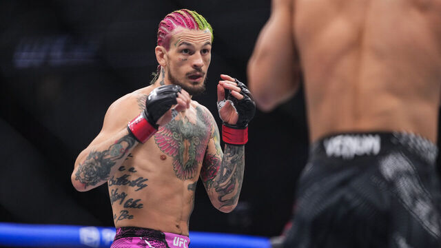 LAS VEGAS, NEVADA - JANUARY 24: (L-R) Sean O'Malley faces Song Yadong of China in a bantamweight bout during the UFC 324 event at T-Mobile Arena on January 24, 2026 in Las Vegas, Nevada.