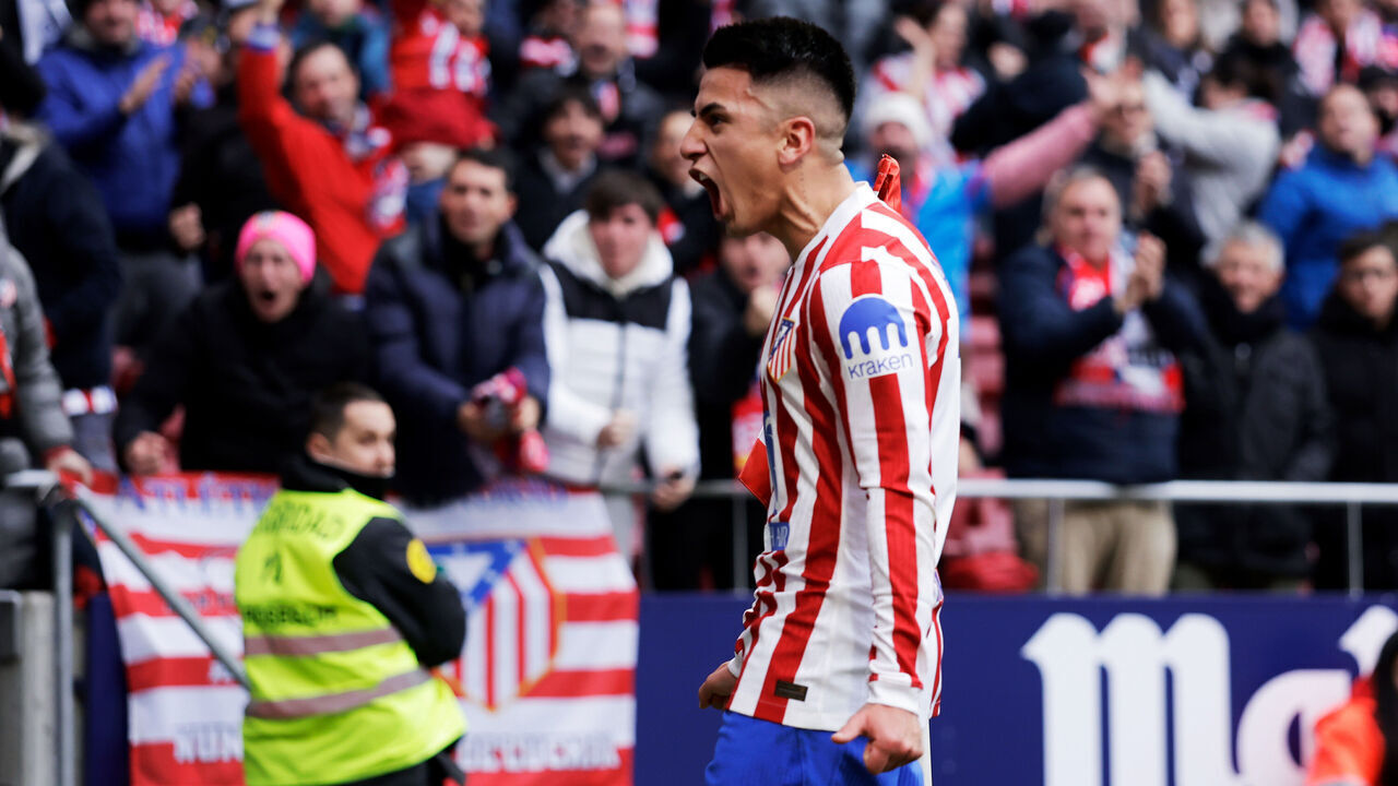 MADRID, SPAIN - JANUARY 25: Thiago Almada of Atletico Madrid celebrates scoring the third goal making it 3-0 during the LaLiga EA Sports match between Atletico Madrid v Real Mallorca at the Estadio Civitas Metropolitano on January 25, 2026 in Madrid Spain
