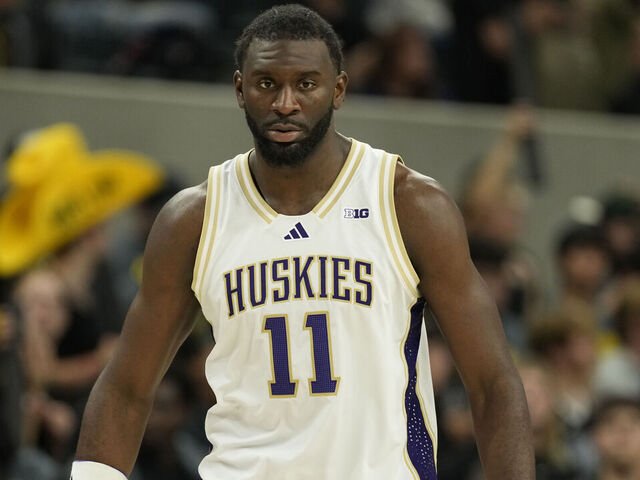 WACO, TEXAS - NOVEMBER 9: Franck Kepnang #11 of the Washington Huskies during the first half against the Baylor Bears at Foster Pavilion on November 9, 2025 in Waco, Texas.
