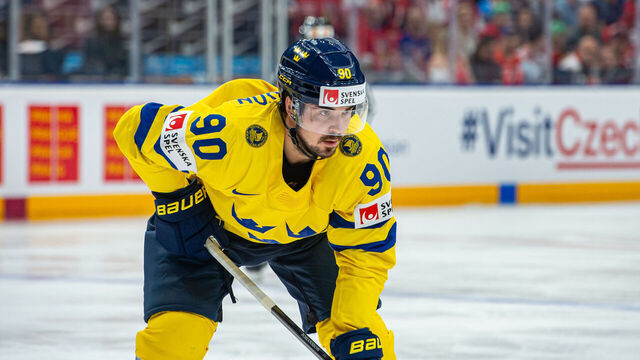 PRAGUE, CZECH REPUBLIC - MAY 25: Marcus Johansson #90 of Sweden looks on during the 2024 IIHF Ice Hockey World Championship Czechia Semifinal match between Sweden and Czechia at Prague Arena on May 25, 2024 in Prague, Czech Republic.