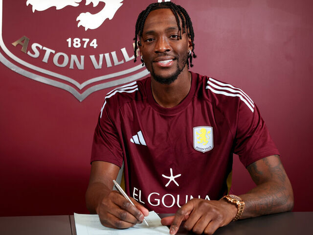 BIRMINGHAM, ENGLAND - JANUARY 27: Tammy Abraham of Aston Villa poses for a picture at Bodymoor Heath training ground on January 27, 2026 in Birmingham, England.