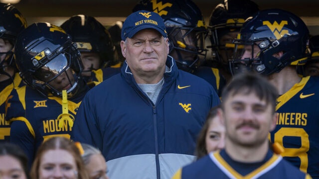 MORGANTOWN, WEST VIRGINIA - NOVEMBER 29: Rich Rodriguez Head Coach of the West Virginia Mountaineers waits to run onto the field before a game against Texas Tech Red Raiders at Milan Puskar Stadium on November 29, 2025 in Morgantown, West Virginia.