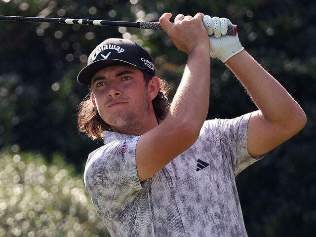 ST SIMONS ISLAND, GEORGIA - NOVEMBER 21: Brendan Valdes of the United States plays his shot from the second tee during the second round of The RSM Classic 2025 at Sea Island Resort Plantation Course on November 21, 2025 in St Simons Island, Georgia.
