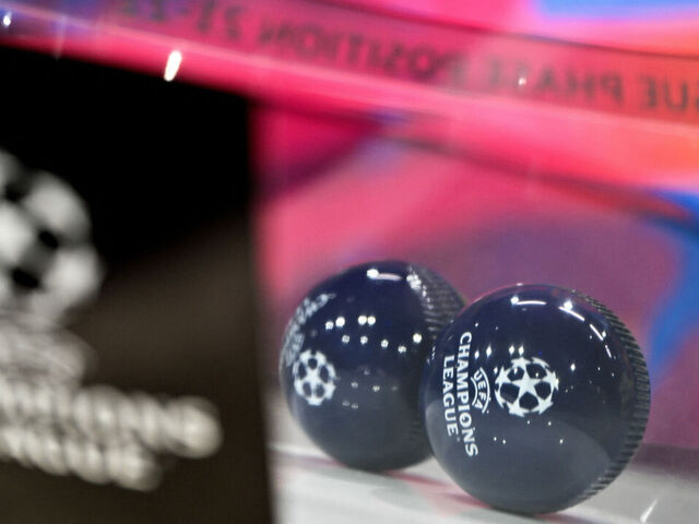 This photograph shows draw bowls ahead of the 2025-2026 UEFA Champions League knockout phase play-off draw at the House of European Football in Nyon on January 30, 2026. The draw involves the teams finishing in ninth to 24th place in the league phase the top eight sides in the league phase qualifying automatically for the round of 16.