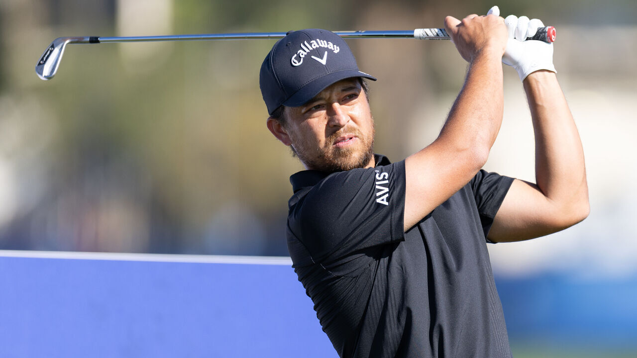 LA JOLLA, CA - JANUARY 29: Xander Schauffele tees off during the first round of the Farmers Insurance Open on January 29, 2026, at Torrey Pines Golf Course in La Jolla, CA.