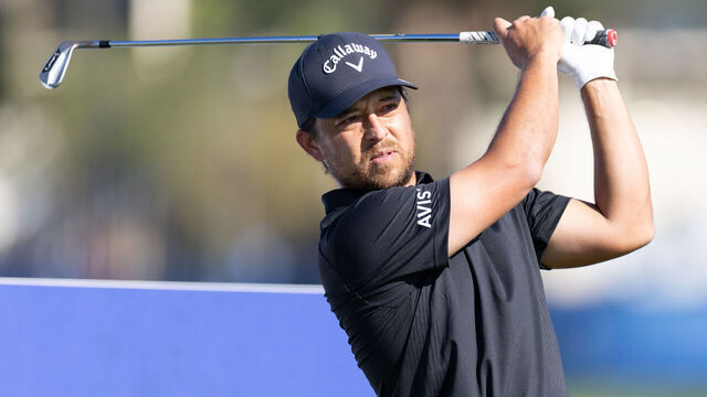 LA JOLLA, CA - JANUARY 29: Xander Schauffele tees off during the first round of the Farmers Insurance Open on January 29, 2026, at Torrey Pines Golf Course in La Jolla, CA.