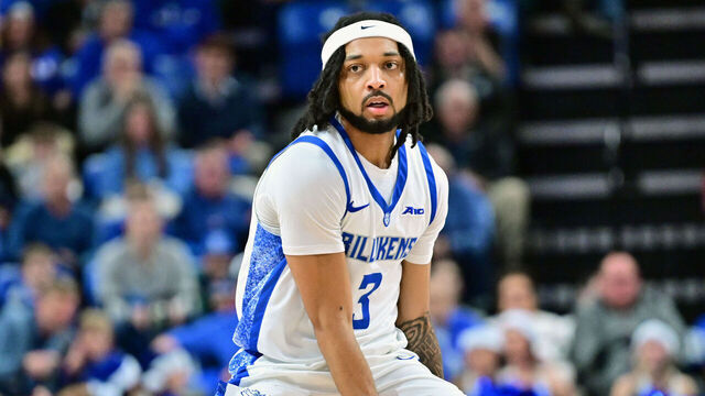 ST. LOUIS, MO - DECEMBER 21: Saint Louis guard Trey Green (3) as seen during a college basketball game between the New Hampshire Wildcats and the Saint Louis Billikens on Dec. 21, 2025, at Chaifetz Arena, in St. Louis, MO.