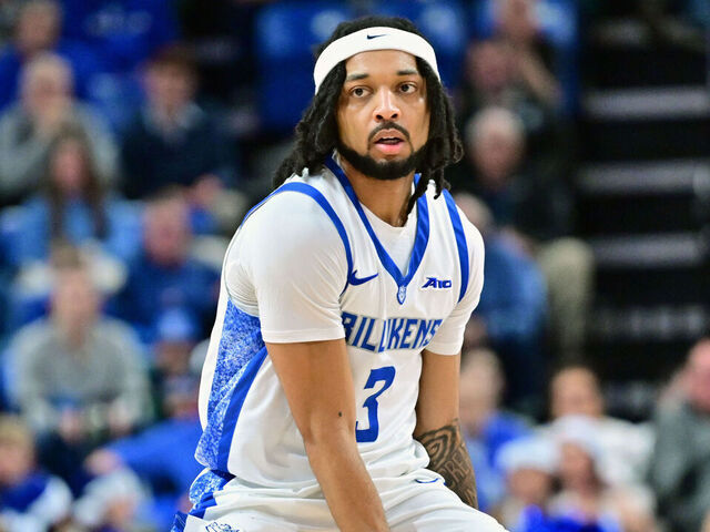 ST. LOUIS, MO - DECEMBER 21: Saint Louis guard Trey Green (3) as seen during a college basketball game between the New Hampshire Wildcats and the Saint Louis Billikens on Dec. 21, 2025, at Chaifetz Arena, in St. Louis, MO.
