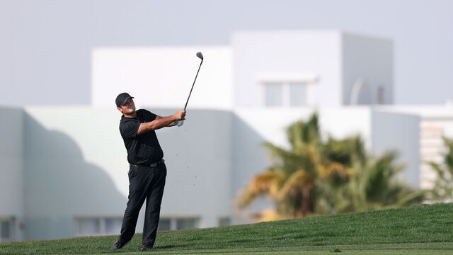 BAHRAIN, BAHRAIN - JANUARY 31: Patrick Reed of the United States plaus into the 17th green during the third round of the Bahrain Championship 2026 at Royal Golf Club on January 31, 2026 in Bahrain, Bahrain.