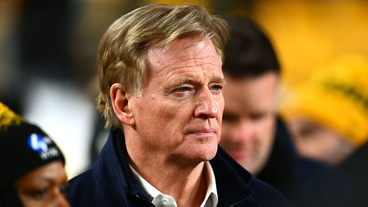 PITTSBURGH, PENNSYLVANIA - DECEMBER 15: NFL Commissioner Roger Goodell looks on prior to the game between the Miami Dolphins and the Pittsburgh Steelers at Acrisure Stadium on December 15, 2025 in Pittsburgh, United States.
