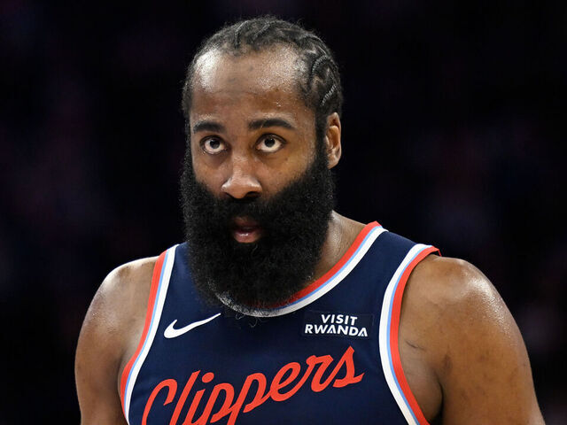 SALT LAKE CITY, UTAH - JANUARY 27: James Harden #1 of the Los Angeles Clippers looks on during the second half of a game against the Utah Jazz at Delta Center on January 27, 2026 in Salt Lake City, Utah.