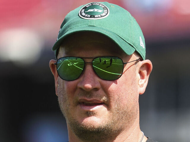 NASHVILLE, TN - SEPTEMBER 15: New York Jets offensive coordinator Nathaniel Hackett looks on prior to an NFL football game against the Tennessee Titans at Nissan Stadium on September 15, 2024 in Nashville, TN.