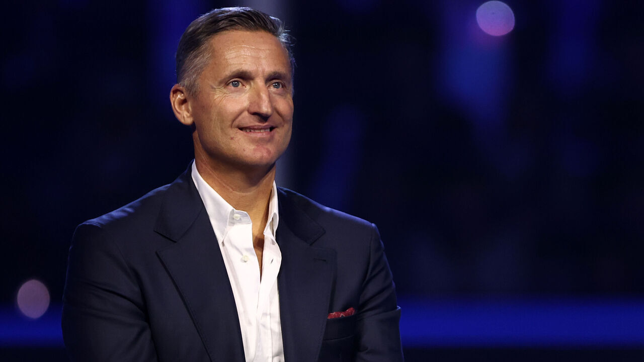 INALPI ARENA, TORINO, ITALY - 2025/11/16: Andrea Gaudenzi, chairman of ATP, attends the award ceremony at the end of the final singles match between Carlos Alcaraz of Spain and Jannik Sinner of Italy on Day eight of the Nitto ATP World Tour Finals. Jannik Sinner wins 7-6. 7-5 over Carlos Alcaraz.