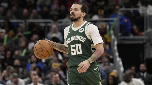 MILWAUKEE, WISCONSIN - JANUARY 21: Cole Anthony #50 of the Milwaukee Bucks dribbles the ball against the Oklahoma City Thunder during the third quarter at Fiserv Forum on January 21, 2026 in Milwaukee, Wisconsin.