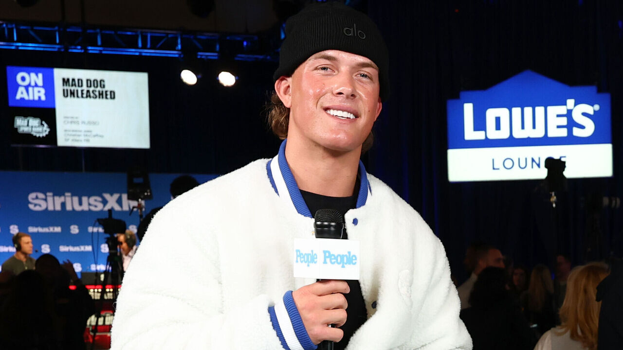 SAN FRANCISCO, CALIFORNIA - FEBRUARY 04: Jaxson Dart visits SiriusXM on Radio Row at Super Bowl LX on February 04, 2026 in San Francisco, California.