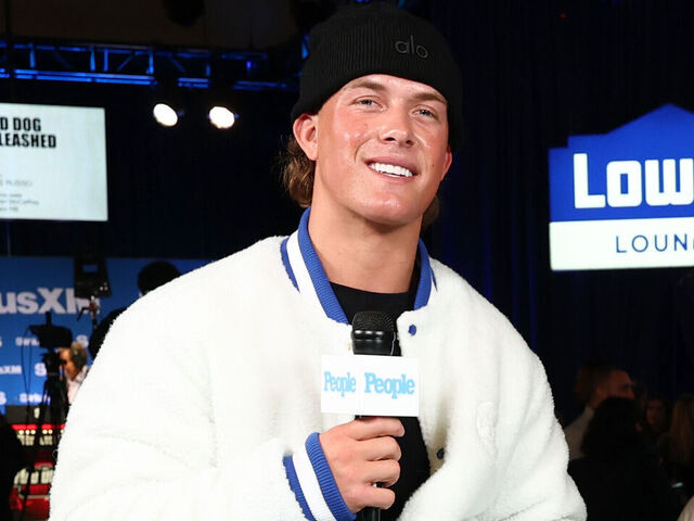 SAN FRANCISCO, CALIFORNIA - FEBRUARY 04: Jaxson Dart visits SiriusXM on Radio Row at Super Bowl LX on February 04, 2026 in San Francisco, California.