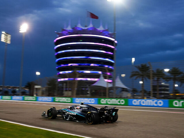 Mercedes drivers George Russell on day two of pre-season testing at the Bahrain International Circuit, Sakhir. Picture date: Thursday February 27, 2025.