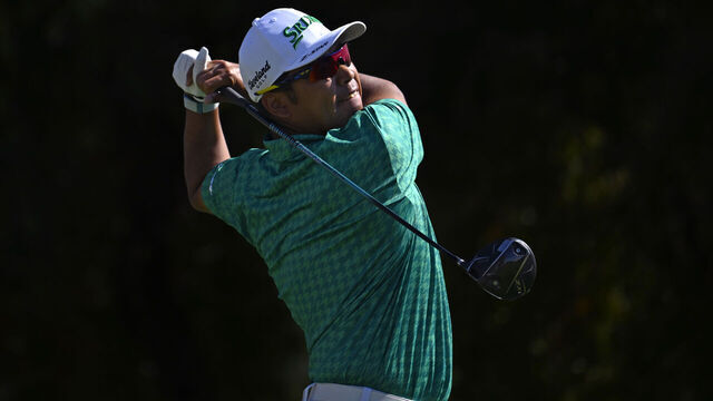 SCOTTSDALE, ARIZONA - FEBRUARY 07: Hideki Matsuyama of Japan plays his shot from the fifth tee during the third round of the WM Phoenix Open 2026 at TPC Scottsdale on February 07, 2026 in Scottsdale, Arizona.
