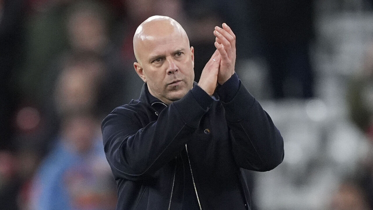 Liverpool manager Arne Slot at the fianl whistle after during the Premier League match at Anfield, Liverpool. Picture date: Sunday February 8, 2026.