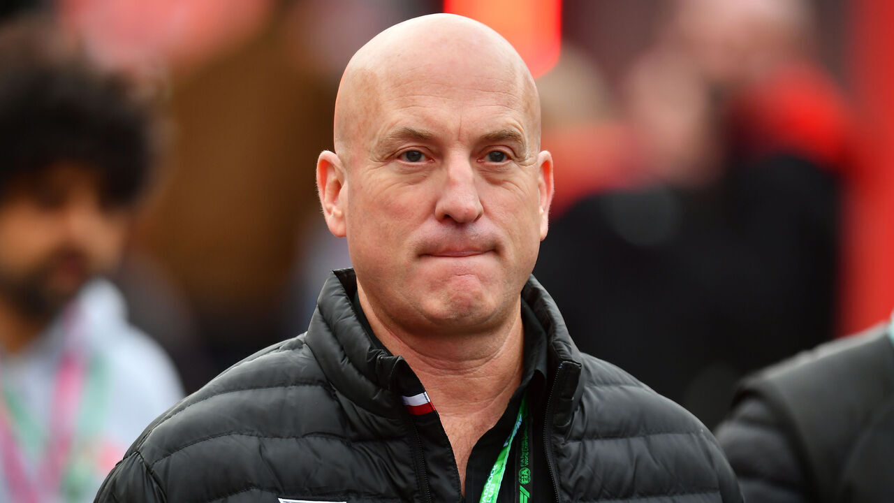 LAS VEGAS, NEVADA - NOVEMBER 21: Dan Towriss, CEO of TWG Motorsports arrives in the Paddock prior to final practice ahead of the F1 Grand Prix of Las Vegas at Las Vegas Strip Circuit on November 21, 2025 in Las Vegas, Nevada.