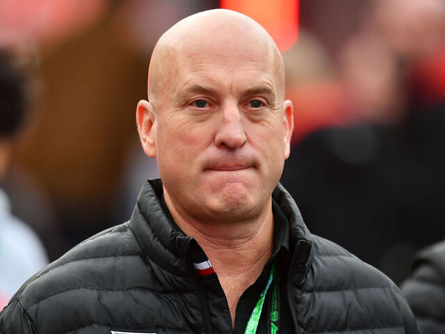 LAS VEGAS, NEVADA - NOVEMBER 21: Dan Towriss, CEO of TWG Motorsports arrives in the Paddock prior to final practice ahead of the F1 Grand Prix of Las Vegas at Las Vegas Strip Circuit on November 21, 2025 in Las Vegas, Nevada.