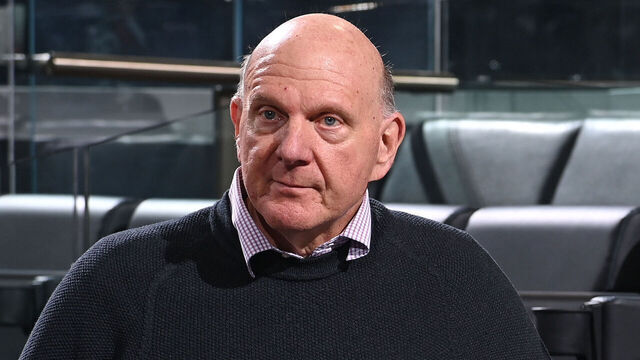 INGLEWOOD, CA - JANUARY 22: Steve Ballmer looks on during the game between the Los Angeles Lakers and LA Clippers on January 22, 2026 at Intuit Dome in Los Angeles, California. NOTE TO USER: User expressly acknowledges and agrees that, by downloading and/or using this Photograph, user is consenting to the terms and conditions of the Getty Images License Agreement. Mandatory Copyright Notice: Copyright 2026 NBAE