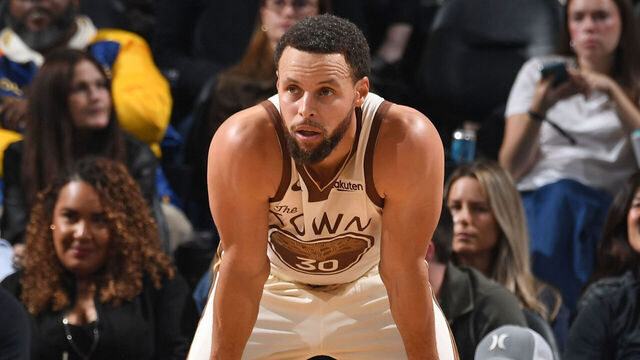 SAN FRANCISCO, CA - JANUARY 30: Stephen Curry #30 of the Golden State Warriors looks on before the game against the Detroit Pistons on January 30, 2026 at Chase Center in San Francisco, California. NOTE TO USER: User expressly acknowledges and agrees that, by downloading and or using this photograph, user is consenting to the terms and conditions of Getty Images License Agreement. Mandatory Copyright Notice: Copyright 2026 NBAE
