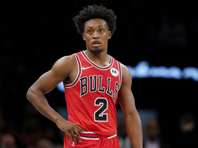 NEW YORK, NEW YORK - FEBRUARY 09: Collin Sexton #2 of the Chicago Bulls looks on during the game against the Brooklyn Nets at Barclays Center on February 09, 2026 in New York City.