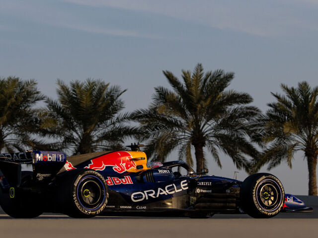 BAHRAIN, BAHRAIN - FEBRUARY 11: Max Verstappen of the Netherlands driving the (3) Red Bull Racing RB22 on track during day one of F1 Testing at Bahrain International Circuit on February 11, 2026 in Bahrain, Bahrain.