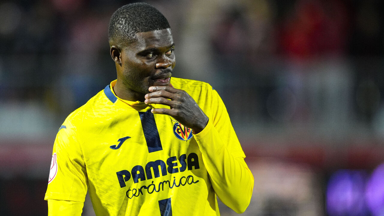 SEVILLA, SPAIN - DECEMBER 03: Thomas Partey of Villarreal CF looks on during the Copa del Rey, second round, football match played between Club Atletico Antoniano and Villarreal CF at Municipal de Lebrija stadium on December 3, 2025, in Sevilla, Spain.