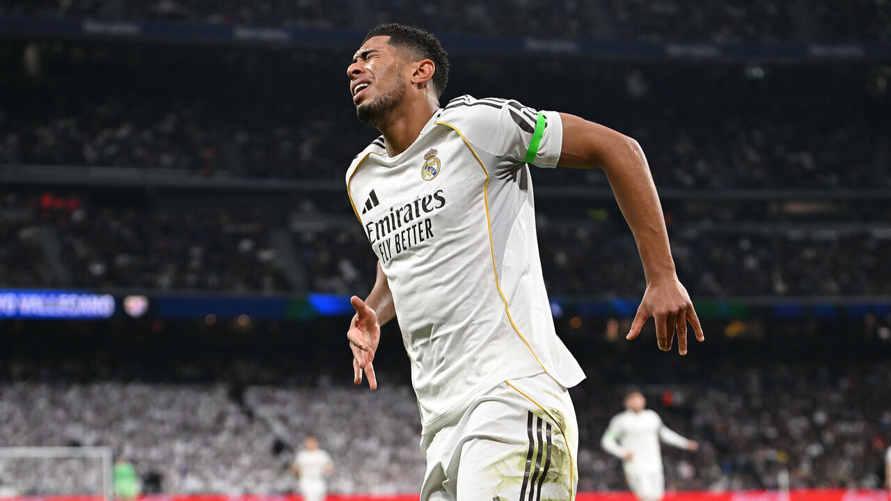 MADRID, SPAIN - FEBRUARY 01: Jude Bellingham of Real Madridreacts after taking an injury during the LaLiga EA Sports match between Real Madrid CF and Rayo Vallecano de Madrid at Estadio Santiago Bernabeu on February 01, 2026 in Madrid, Spain.