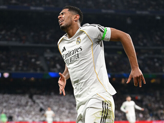 MADRID, SPAIN - FEBRUARY 01: Jude Bellingham of Real Madridreacts after taking an injury during the LaLiga EA Sports match between Real Madrid CF and Rayo Vallecano de Madrid at Estadio Santiago Bernabeu on February 01, 2026 in Madrid, Spain.