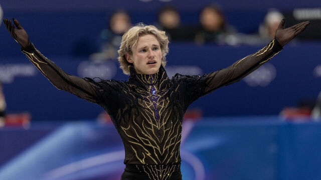 MILAN, ITALY - February 13: Ilia Malinin of the United States reacts to his disastrous routine, in which he fell twice, during the Figure Skating, Men's Singles Skating-Free Skating competition at the Milano Ice Skating Arena at the Milano Cortina Winter Olympic Games 2026 on February 13th, 2026 in Milan, Italy.