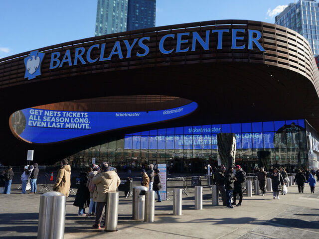 NEW YORK, NEW YORK - JANUARY 04: An exterior view of Barclays center is seen prior to the game between the Denver Nuggets and the Brooklyn Nets at Barclays Center on January 04, 2026 in New York City.