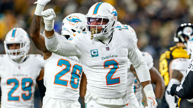 PITTSBURGH, PENNSYLVANIA - DECEMBER 15: Bradley Chubb #2 of the Miami Dolphins during the first quarter of the NFL 2025 game against the Pittsburgh Steelers at Acrisure Stadium on December 15, 2025 in Pittsburgh, Pennsylvania.