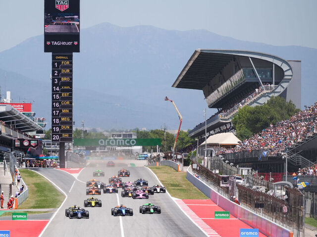 A general view of the start of the F2 race at the Circuit de Barcelona-Catalunya, Spain. Picture date: Saturday May 31, 2025.