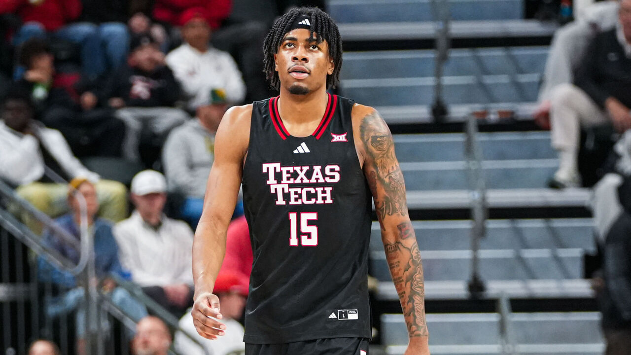 WACO, TEXAS - JANUARY 20: JT Toppin #15 of the Texas Tech Red Raiders looks on during the second half of a game against the Baylor Bears on January 20, 2026 at the Foster Pavilion in Waco, Texas.