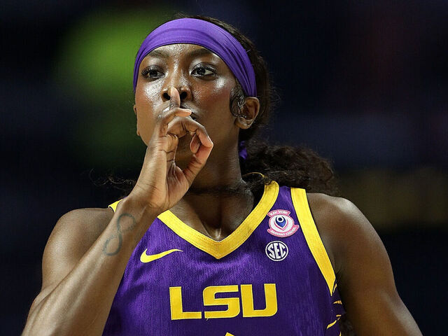 OXFORD, MISSISSIPPI - FEBRUARY 19: Flau'jae Johnson #4 of the Louisiana State Tigers gestures during the first half against the Mississippi Rebels at The Pavilion at Ole Miss on February 19, 2026 in Oxford, Mississippi.