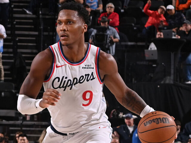 INGLEWOOD, CA - FEBRUARY 19: Bennedict Mathurin #9 of the LA Clippers drives to the basket during the game against the Denver Nuggets on February 19, 2026 at Intuit Dome in Los Angeles, California. NOTE TO USER: User expressly acknowledges and agrees that, by downloading and/or using this Photograph, user is consenting to the terms and conditions of the Getty Images License Agreement. Mandatory Copyright Notice: Copyright 2026 NBAE