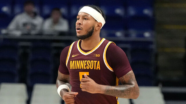 UNIVERSITY PARK, PA - FEBRUARY 01: Jaylen Crocker-Johnson #5 of the Minnesota Golden Gophers looks on during a college basketball game against the Penn State Nittany Lions at Bryce Jordan Center on February 1, 2026 in University Park Pennsylvania.