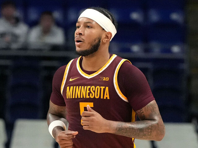 UNIVERSITY PARK, PA - FEBRUARY 01: Jaylen Crocker-Johnson #5 of the Minnesota Golden Gophers looks on during a college basketball game against the Penn State Nittany Lions at Bryce Jordan Center on February 1, 2026 in University Park Pennsylvania.