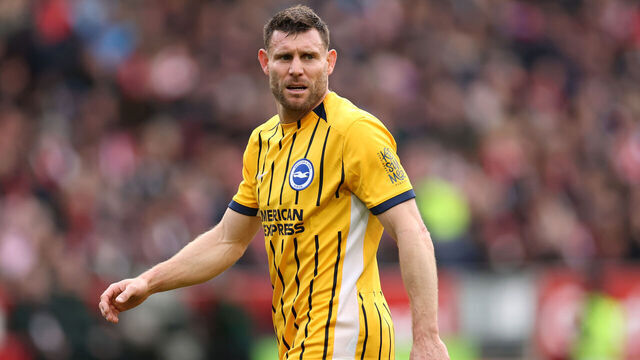 BRENTFORD, ENGLAND - FEBRUARY 21: James Milner of Brighton & Hove Albion looks on during the Premier League match between Brentford and Brighton & Hove Albion at Gtech Community Stadium on February 21, 2026 in Brentford, England.