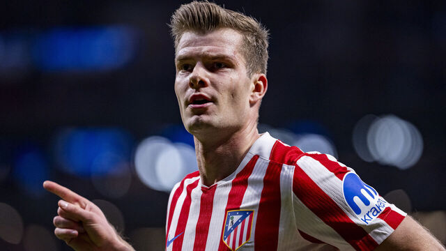 MADRID, SPAIN - FEBRUARY 24: Alexander Sorloth of Atletico de Madrid celebrates his goal during the UEFA Champions League 2025/26 League Knockout Play-off Second Leg match between Atletico de Madrid and Club Brugge KV at Estadio Riyadh Air Metropolitano on February 24, 2026 in Madrid, Spain.