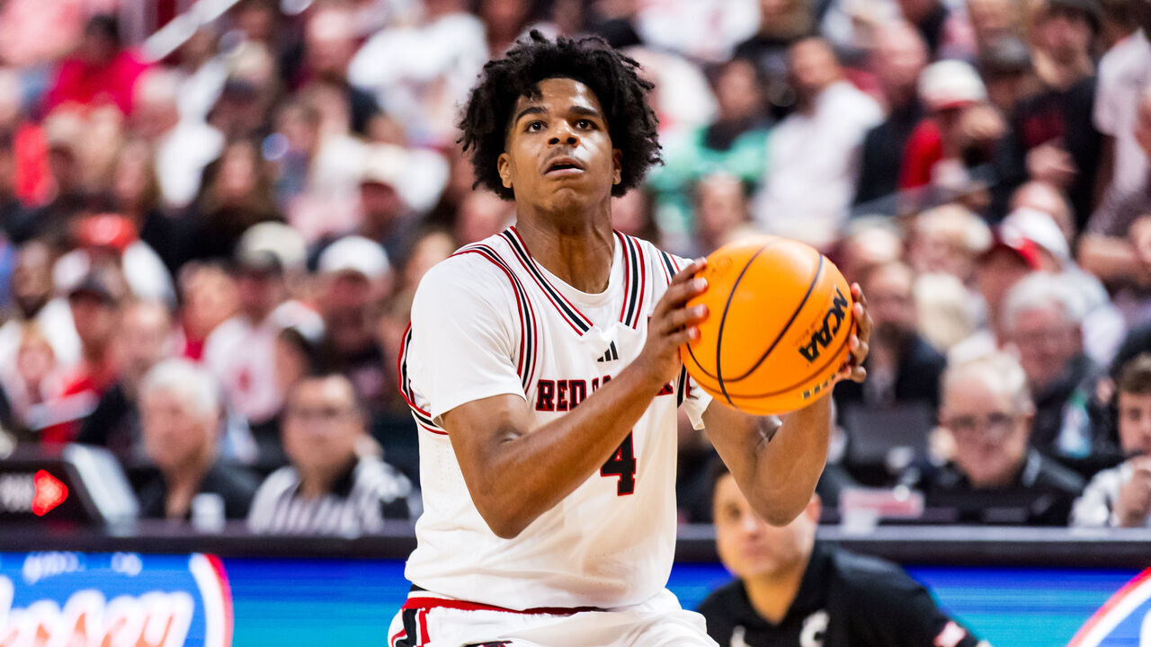 LUBBOCK, TEXAS - FEBRUARY 24: Christian Anderson #4 of the Texas Tech Red Raiders shoots the ball during the first half of the game against the Cincinnati Bearcats at United Supermarkets Arena on February 24, 2026 in Lubbock, Texas.