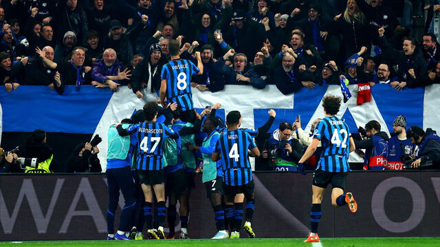 BERGAMO, ITALY - FEBRUARY 25: Mario Pasalic of Atalanta BC celebrates after scoring his team's third goal during the UEFA Champions League 2025/26 League Knockout Play-off Second Leg match between Atalanta BC and Borussia Dortmund at Stadio di Bergamo on February 25, 2026 in Bergamo, Italy.