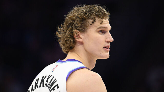 SALT LAKE CITY, UT - FEBRUARY 11: Lauri Markkanen #23 of the Utah Jazz looks on during the game against the Sacramento Kings on February 11, 2026 at Delta Center in Salt Lake City, Utah. Mandatory Copyright Notice: Copyright 2026 NBAE