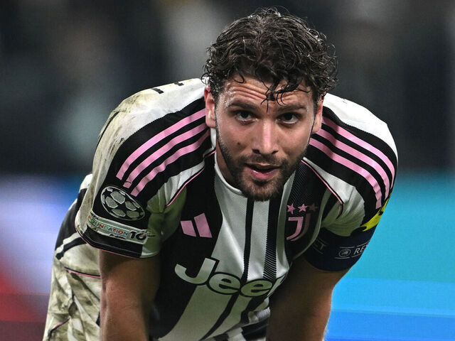 TURIN, ITALY - FEBRUARY 25: Manuel Locatelli of Juventus disappointment during the UEFA Champions League 2025/26 League Knockout Play-off Second Leg match between Juventus and Galatasaray A.S. at Juventus Stadium on February 25, 2026 in Turin, Italy.